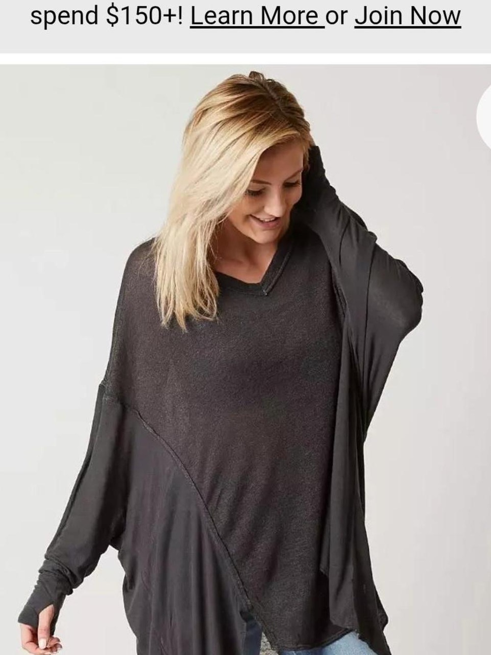 Free People We the Free Oversized Black V-Neck Women's Sweater